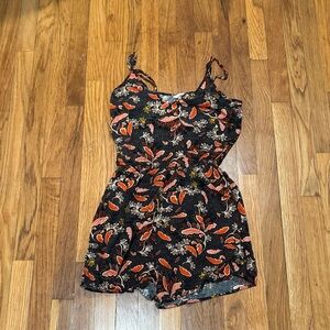 H&M Black Floral Jumpsuit